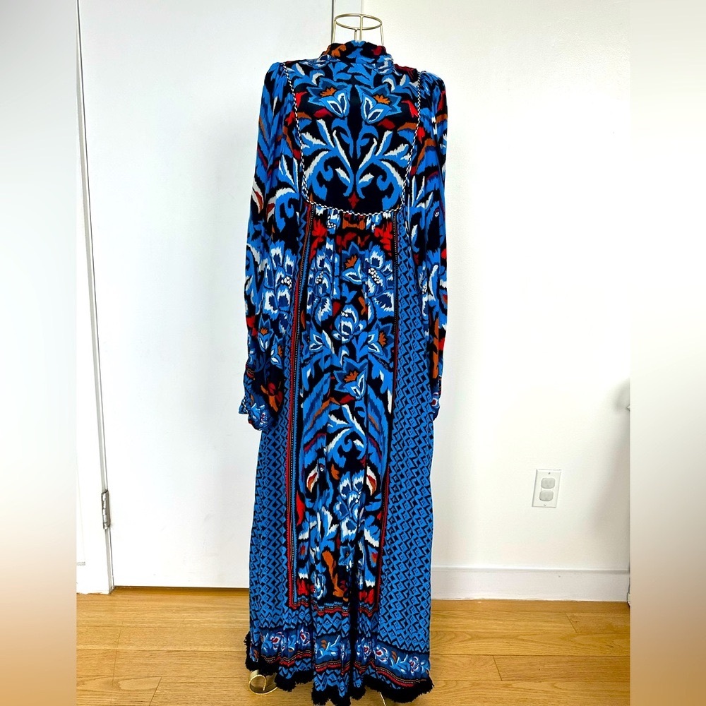 FARM Rio Blue and Red Patterned Dress